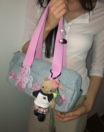 Ail Number Star Cotton Shoulder Bag